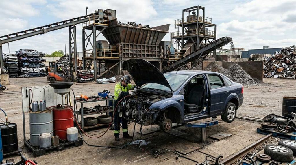 What happens to scrapped cars, the UK recycling process from depollution to recovered metal